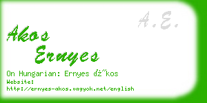 akos ernyes business card